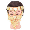 F-1039 Luxury Gold Multilayers Coin Tassel Head Chains Mask Veil Face Chains for Women Lady Dance Night Club Party Jewelry