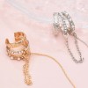 E-6538 1Pcs Long Bone Chain Tassel Type C Ear Clip Earrings for Girls