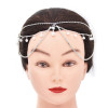 F-1043 Fashion Silver Alloy White Pearl Crystal hair accessories long tassel Bohemian style For Women Gifts