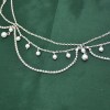 F-1043 Fashion Silver Alloy White Pearl Crystal hair accessories long tassel Bohemian style For Women Gifts