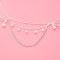 F-1043 Fashion Silver Alloy White Pearl Crystal hair accessories long tassel Bohemian style For Women Gifts
