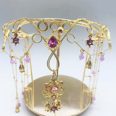 Ethnic hair accessories handmade gemstone crown tiara