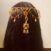 F-1042 Ethnic hair accessories handmade gemstone crown tiara
