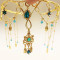 F-1042 Ethnic hair accessories handmade gemstone crown tiara