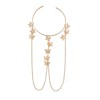 B-1234 Golden silver Butterfly Multilayer Chain Tassel Pendant Cuff Bracelet for Women