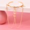 B-1234 Golden silver Butterfly Multilayer Chain Tassel Pendant Cuff Bracelet for Women