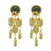 E-6535 Vintage Charm Exaggerated Tassel Pendant Crystal Flower Transparent Stone Water Drop Pendant Pendant Pendant Earrings