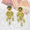 E-6535 Vintage Charm Exaggerated Tassel Pendant Crystal Flower Transparent Stone Water Drop Pendant Pendant Pendant Earrings