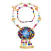 N-7895 Ethnic handmade necklace, natural stone flower necklace, ladies colorfull beaded necklace