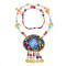 N-7895 Ethnic handmade necklace, natural stone flower necklace, ladies colorfull beaded necklace