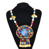 N-7895 Ethnic handmade necklace, natural stone flower necklace, ladies colorfull beaded necklace