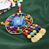 N-7895 Ethnic handmade necklace, natural stone flower necklace, ladies colorfull beaded necklace