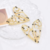 E-6541 Gold Heart Hollow Stud Earring Metal Drop Dangle Earring for Woman Girl Party Birthday Gift