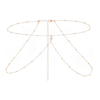 N-7898 Vintage Gold Metal Crystal Belly Waist Chain Dress Belts for Women Boho Party Jewelry Gift