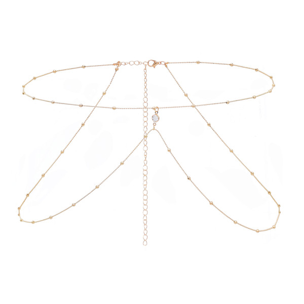 N-7898 Vintage Gold Metal Crystal Belly Waist Chain Dress Belts for Women Boho Party Jewelry Gift