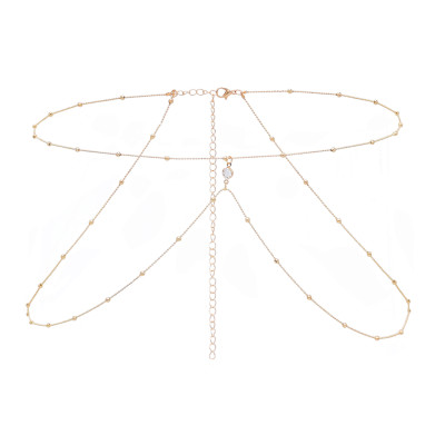 N-7898 Vintage Gold Metal Crystal Belly Waist Chain Dress Belts for Women Boho Party Jewelry Gift