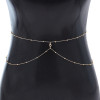N-7898 Vintage Gold Metal Crystal Belly Waist Chain Dress Belts for Women Boho Party Jewelry Gift