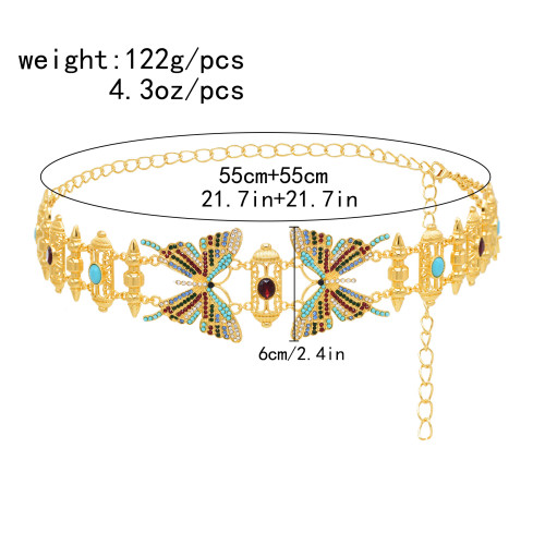 N-7899 Ethnic style butterfly women belt bohemian rhinestone body chain