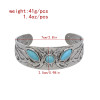 B-1239-G/S Sun Turquoise Beads Bracelet For Women Girls Exquisite Carved Pattern Open Bangle Cuff Birthday Gift