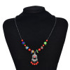 F-1045 Ethnic wind colored bead rope chain Bead Pendant Hair Jewelry For Women Ethnic Statement Gypsy Tassels Headband Hairwear