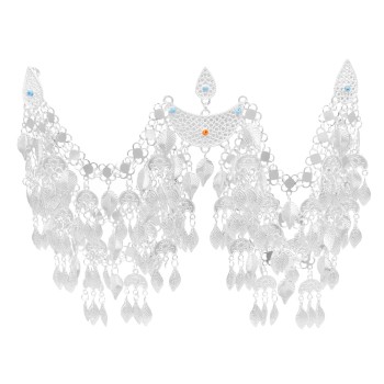 N-7993 2-Layer 3-Layer Silver Plated Leaf Tassel Ethnic Hair Accessories Belly Chains Pendants