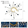 E-6545 1 Pc Shell Star Crystal Ear Cuff Gold Plated Wedding Bridal Ear Warp Earrings