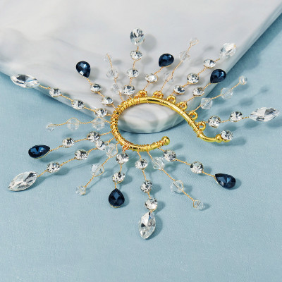 E-6545 1 Pc Shell Star Crystal Ear Cuff Gold Plated Wedding Bridal Ear Warp Earrings