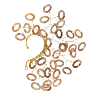 E-6544 1 Pc Left Ear Acrylic Hoop Ear Cuff Gold Plated Wedding Bridal Ear Warp Earrings