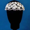 F-1049 White Flower Handwoven Hair Net Bridal Wedding Hair Accessories