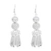 E-6542 Silver Women Drop Earrings Bohemian Ethnic Bells Hollow Tassel Pendant Earrings