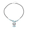 F-1048   Blue Turquoise Beads Tassel Forehead Headpiece Hair Jewelry