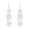 E-6543 Silver Women Drop Earrings Bohemian Ethnic Ball Leaf Tassel Pendant Drop for Girls Birthday Gift Party Jewelry