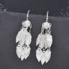 E-6543 Silver Women Drop Earrings Bohemian Ethnic Ball Leaf Tassel Pendant Drop for Girls Birthday Gift Party Jewelry