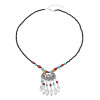 F-1047 Bohemian Traditional turquoise Beads Lady Tassel Forehead Headwear Statement Vintage Lady Hair Jewelry Gift