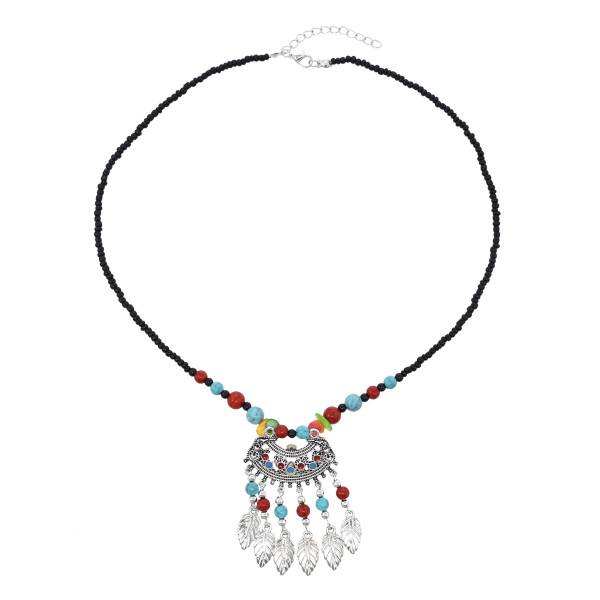 F-1047 Bohemian Traditional turquoise Beads Lady Tassel Forehead Headwear Statement Vintage Lady Hair Jewelry Gift
