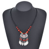 F-1047 Bohemian Traditional turquoise Beads Lady Tassel Forehead Headwear Statement Vintage Lady Hair Jewelry Gift