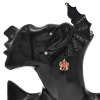 E-6551   1 PC Bat Punk Women Ear Cuff Black Charms Spider Pendant Rhinestones Clips Earrings