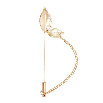 P-0231 Alloy Carved Leaf Women's Broach Tassel Broach Women's Dance Jewelry Gift