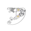 E-6548 1 PC Flower Women Ear Cuff Weddings Bride Alloy Leaves Elegant Clips Earrings