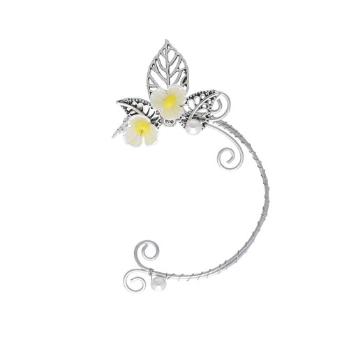 E-6548 1 PC Flower Women Ear Cuff Weddings Bride Alloy Leaves Elegant Clips Earrings