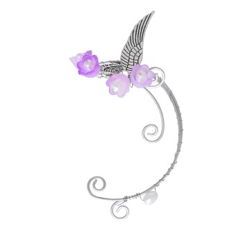 E-6548 1 PC Flower Women Ear Cuff Weddings Bride Alloy Leaves Elegant Clips Earrings