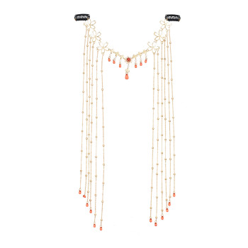 F-1025 Super Fairy Flower Forehead Bead Chain Tassel Hair Ornament Bride Head Chain for Vacation Travelling