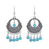 E-6552 Bohemian Traditional Turquoise Beads Tassel Lady Pendant Earrings Suitable for Ladies' Party Jewelry Gifts