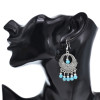 E-6552 Bohemian Traditional Turquoise Beads Tassel Lady Pendant Earrings Suitable for Ladies' Party Jewelry Gifts