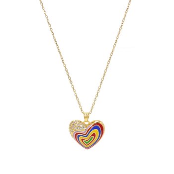 N-7999 Love Pendant Rhinestones Women Necklaces Simple Korean Statement Drop Necklace
