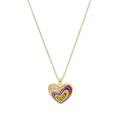N-7999 Love Pendant Rhinestones Women Necklaces Simple Korean Statement Drop Necklace