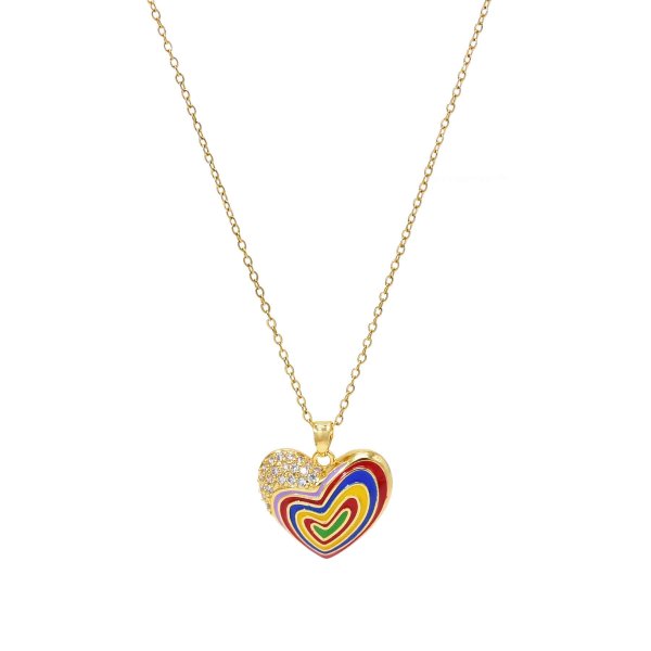 N-7999 Love Pendant Rhinestones Women Necklaces Simple Korean Statement Drop Necklace