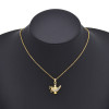 N-8000 Fashion Gold Alloy Red Clear Blue Crystal Lamp Type Necklace Simple Drop Necklace