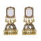 E-6555-BL/PI/WH Vintage Indian Jhumka Earrings Bells Tassel Dangle for Women Girl Vacation Party Jewelry Gift