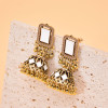 E-6555-BL/PI/WH Vintage Indian Jhumka Earrings Bells Tassel Dangle for Women Girl Vacation Party Jewelry Gift